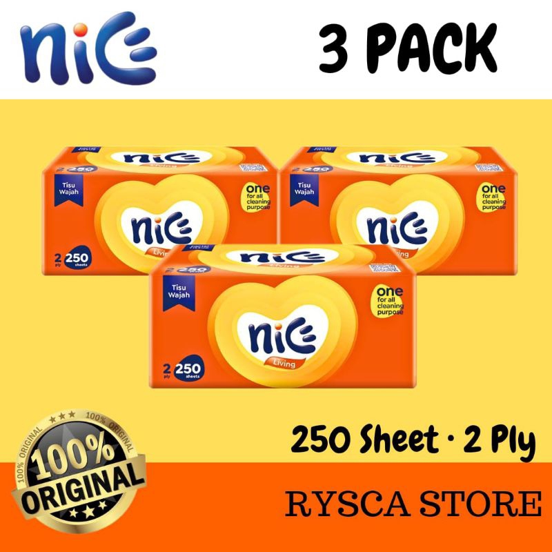Tisu Nice Murah 250 Sheet 2 Ply - PAKET ISI 3 PACK