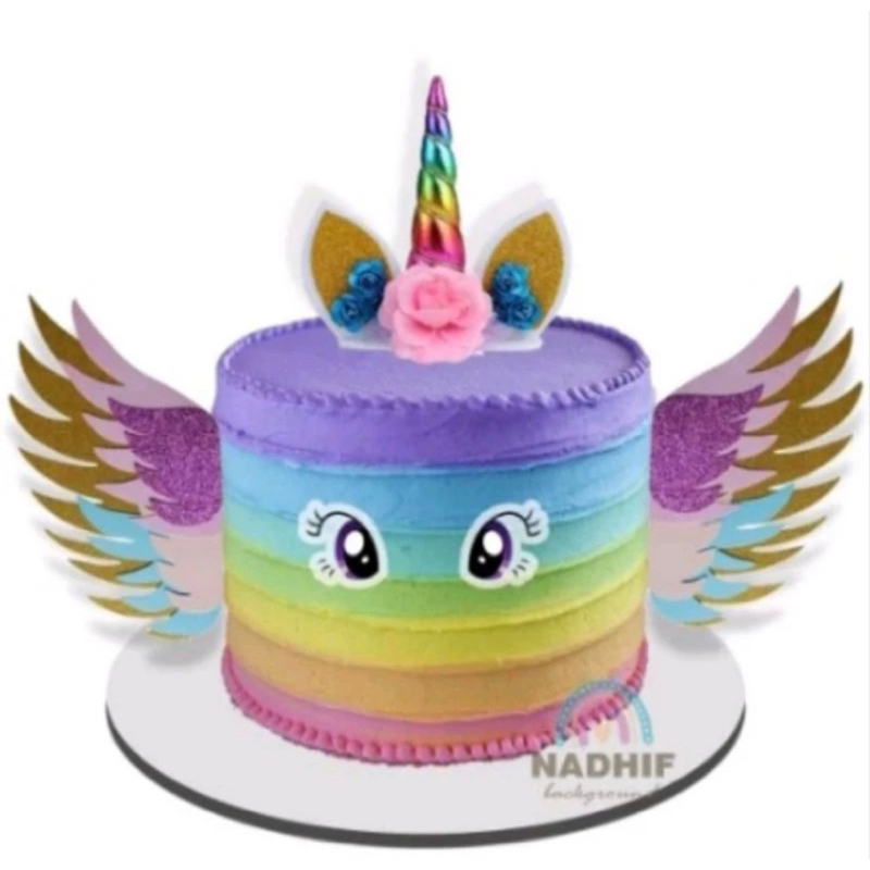 TOPER  KARAKTER  SAYAP UNICORN STYROFOAM HIASAN TUSUK KUE ULANG TAHUN