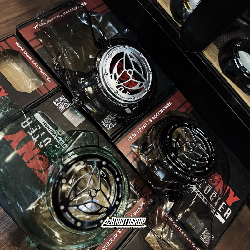 Cover Fan Transparent Include Grill Fan Cnc TONY SCOOTER Vespa Sprint
