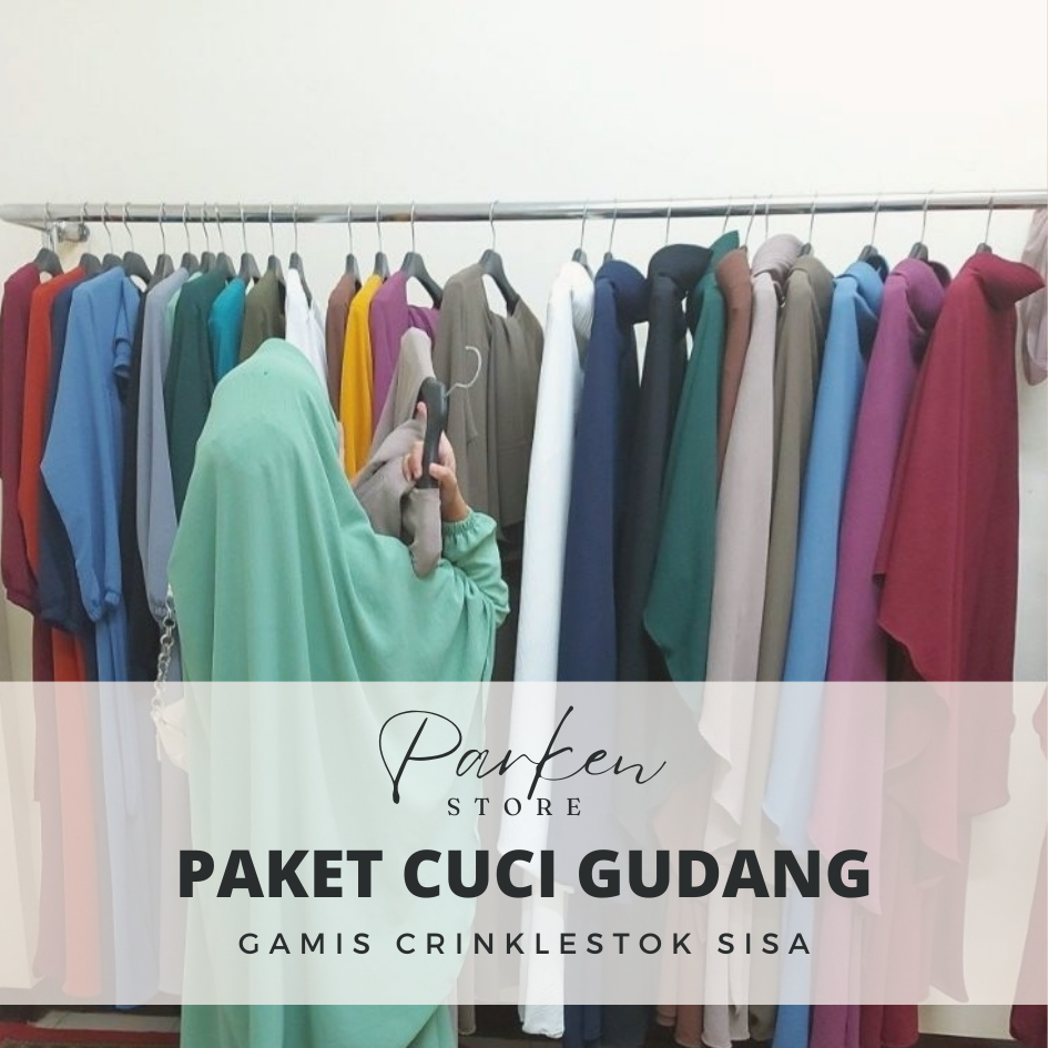 Parkenstore Gamis Cringkle Cuci Gudang Stok Sisa