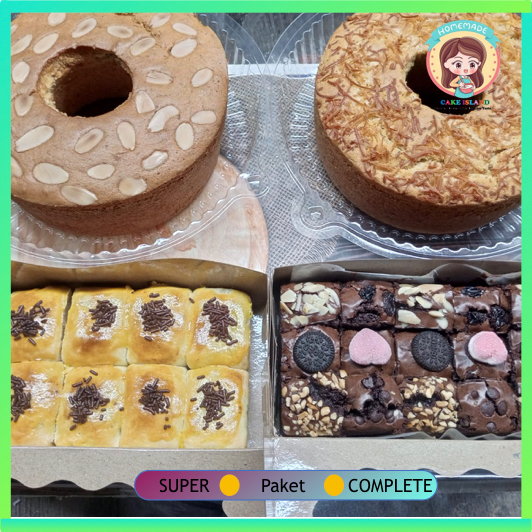 

Kue Lebaran paket lengkap 4 in 1 ( 2 Bolu+1 Bolen+1 Brownies)