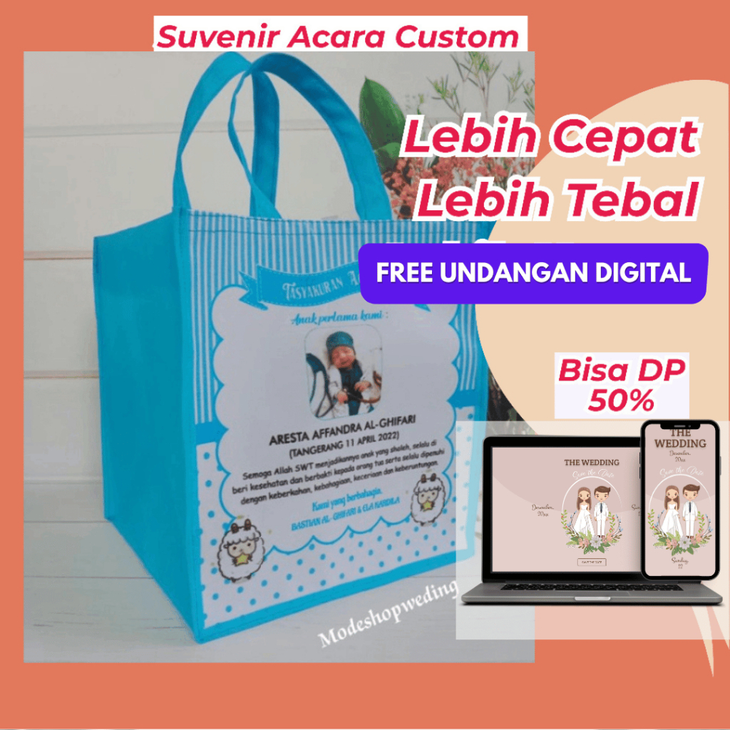 Tas Tasyakuran Aqiqah Tas Selametan Hajatan Box Nasi Kotak Kajatan Besek Tas Bingkisan Hantaran Spun