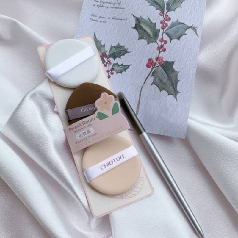Spons Set + Kuas 4in1 Spons Bedak Cushion