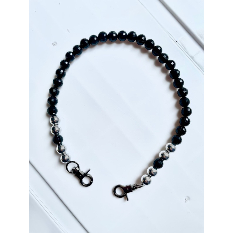 [CHELEEN] Tali Tas Mutiara Tas Bahu Selempang Strap Tas Mutiara Hitam Pearl Sling Bag Kait Premium