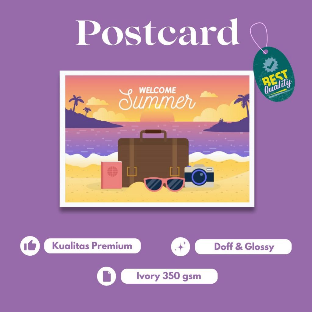 

Postcard ilustrasi aesthetic Summer Holiday