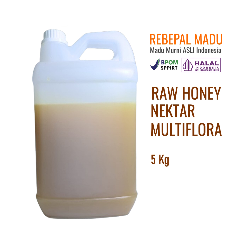 

Madu Murni Indonesian Raw Honey Nektar Multiflora Rebepal Madu - 5 kg