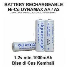 BATREI / Baterai Rechargeable Dynamax cas AA 1000 mAh PUTIH