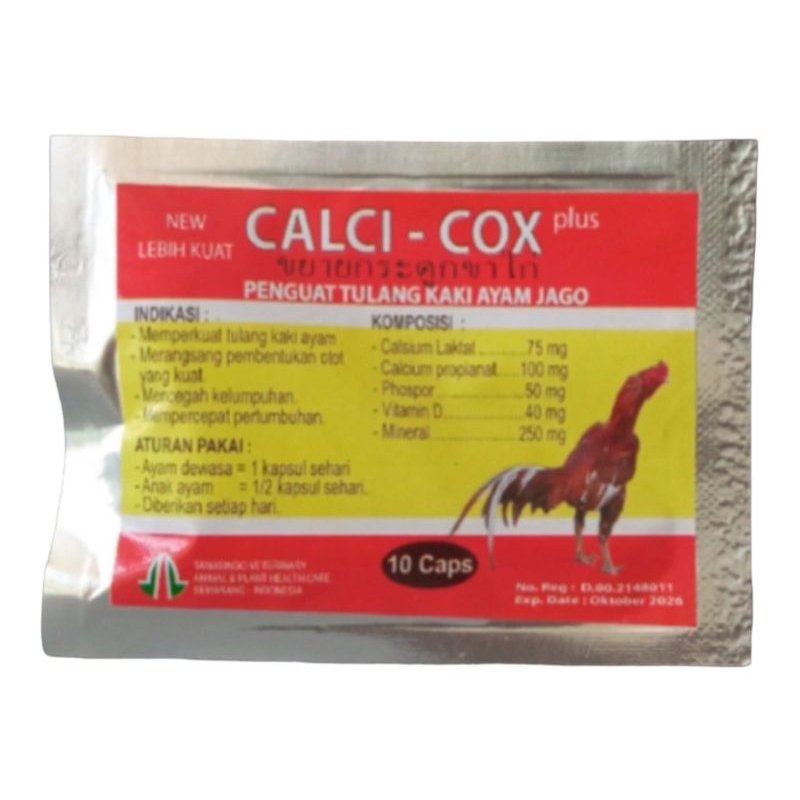 CALCI COX 10 CAPSUL - OBAT PENGUAT KAKI AYAM JAGO MEMBENTUK OTOT KUAT SEHAT BEBAS DR KELUMPUHAN - PI