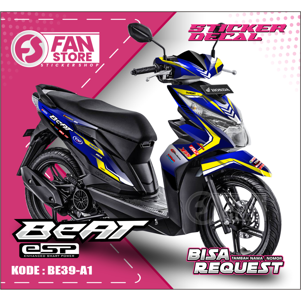 Sticker Beat esp fly decal motor beat esp  MINION ZOMBIE - BE