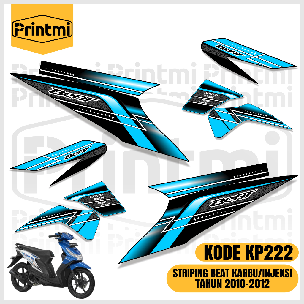 Printmi Striping Stiker Motor Beat Karbu Injeksi 2010 2011 2012 Variasi Racing Honda Modifikasi Simp