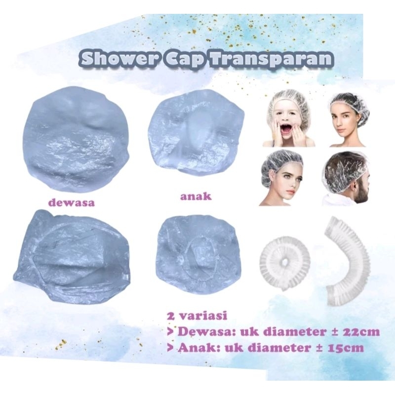 Shower Cap Penutup Rambut / Kepala Keramas / Helm Untuk Hotel / Gojek / Grab Bike