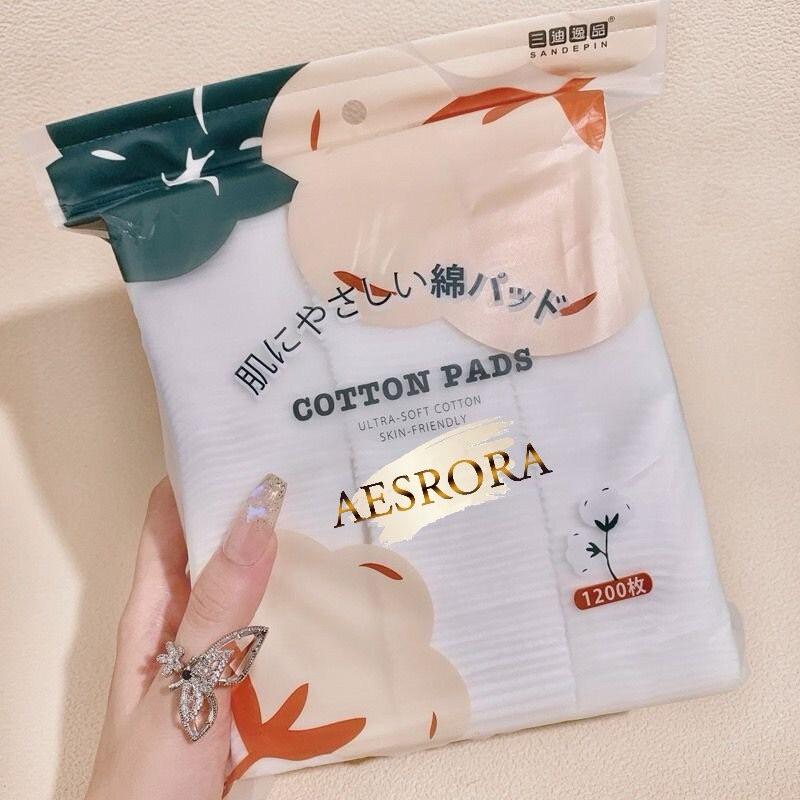 Facial cotton pads AESRORA 1200pcs Kapas Tipis Pembersih Makeup kapas pembersih wajah , kapas tips ,