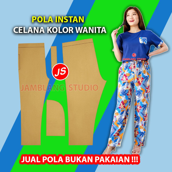 Pola Instan Celana Kolor Wanita [ Jamblang Studio ]