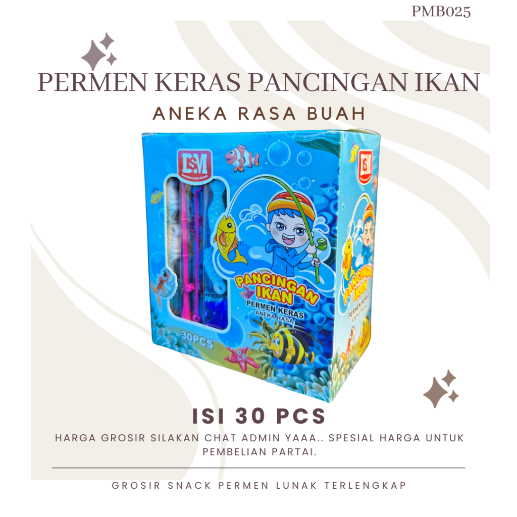 

Permen Lunak Pancingan Ikan Isi 30 Pcs Permen Keras Snack Lebaran Candy Import Viral