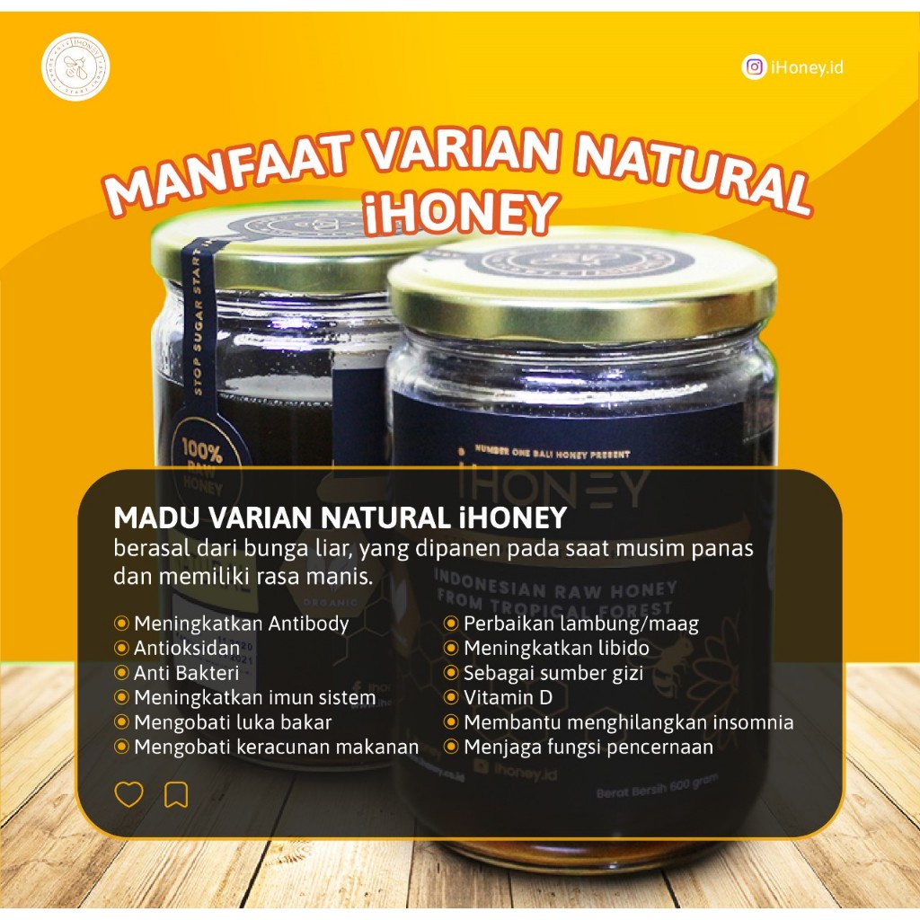 

Paket isi 3 botol Madu Asli IHoney Natural 600 Gram