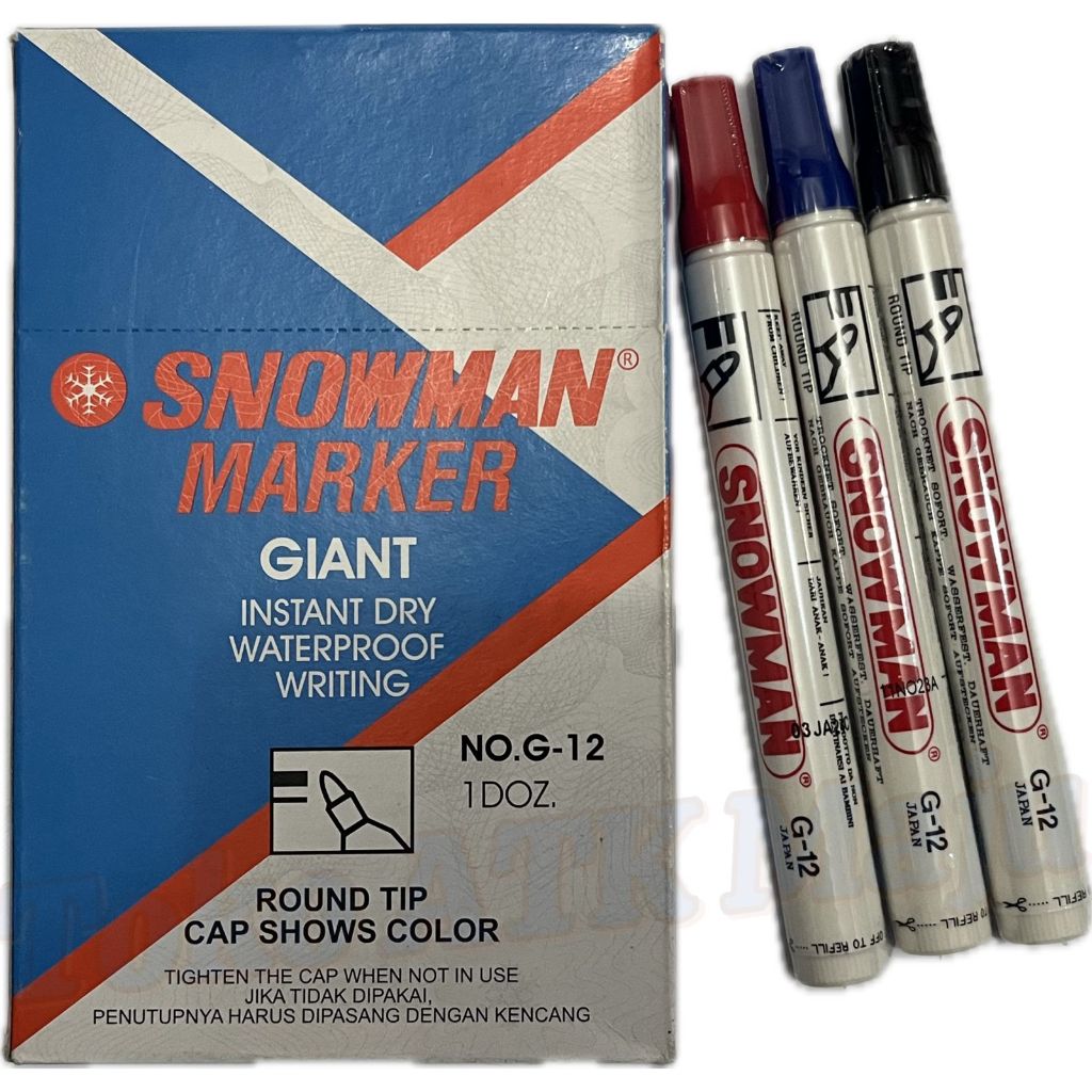 

spidol snowman merah,hitam,biru