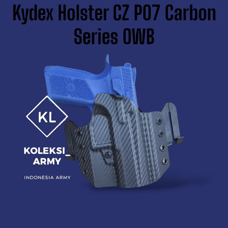 Kydex Holster CZ P07 Carbon CZ P07 OWB Double Klip Pinggang
