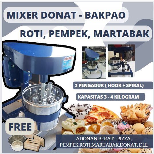 Mesin Pengaduk Donat Mesin Pembuat Adonan Roti 5kg Mixer Donat Dan Roti 4kg