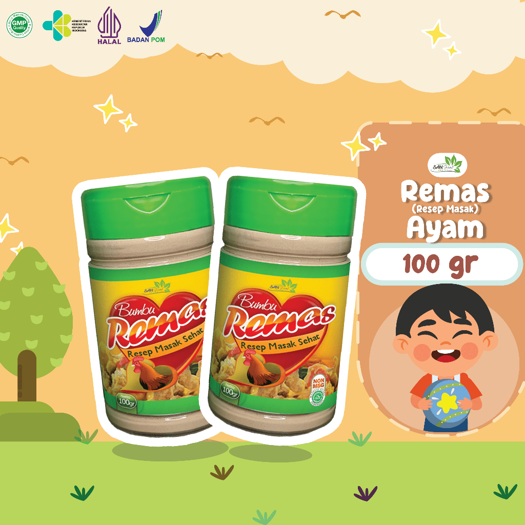 

SANFOOD BRILIAN Bumbu Kaldu Ayam Resep Makan Sehat (Remas) Non MSG Dan Pengawet Kemasan 100gr