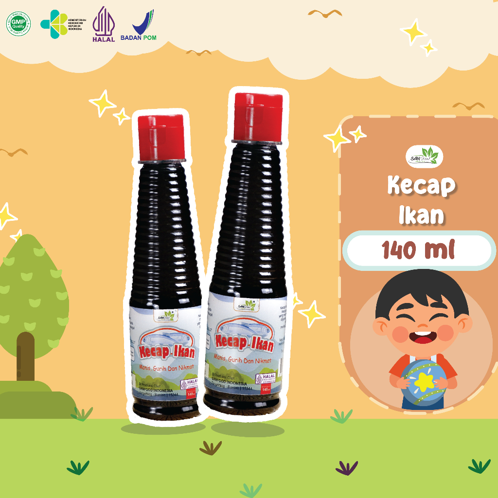 

[Paket Hemat 2 Pcs] Kecap Ikan 140 ml Sanfood Brilian Non MSG Non Pengawet Bumbu MPASI