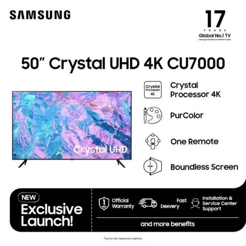TV LED SAMSUNG 50 INCH SMART TV 4K CU7000