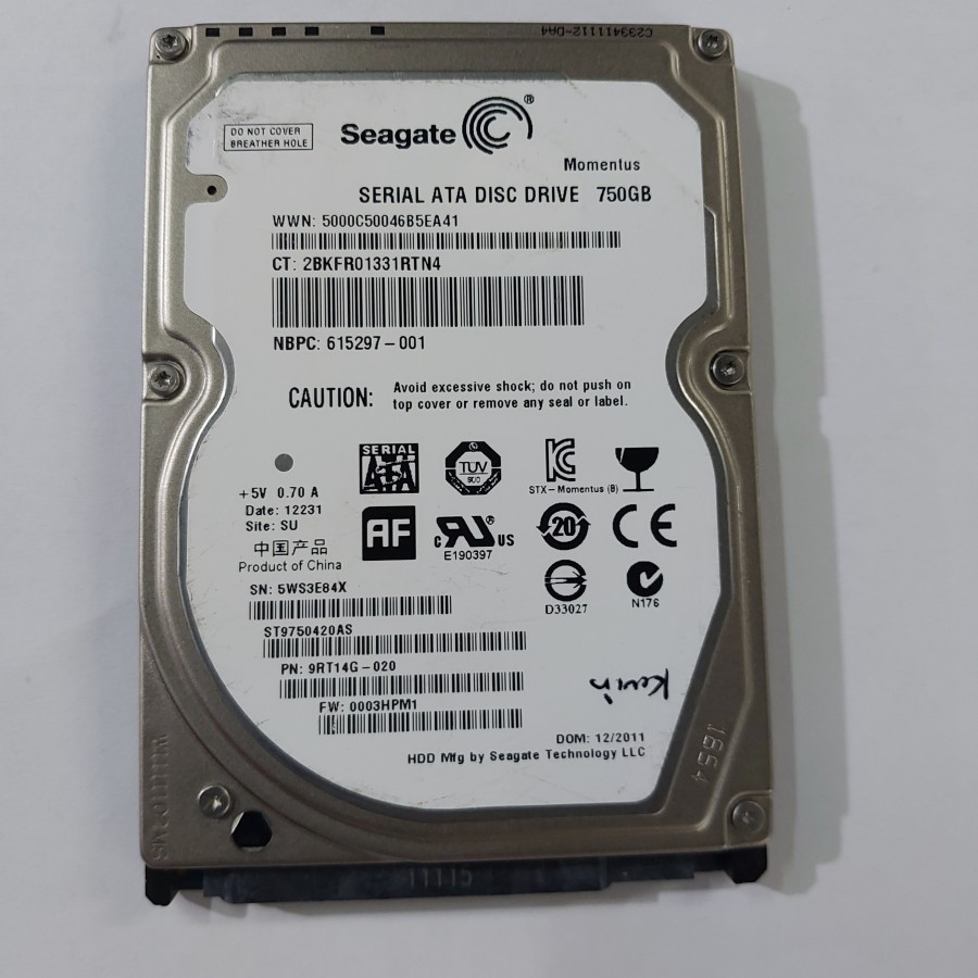 hdd hardisk laptop 750gb sata 2,5inch
