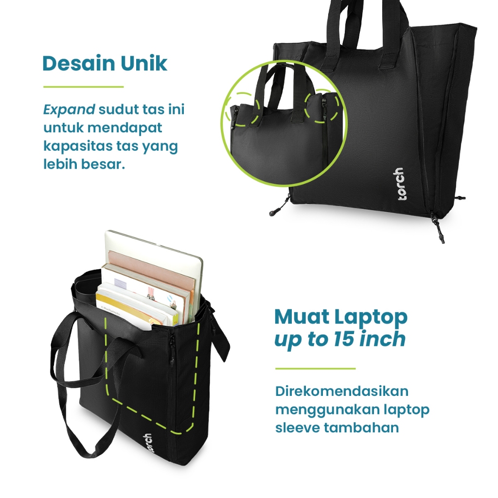 TORCH Sagalaya 2 in 1 Totebag Selempang Tas Belanja Besar Multifungsi Expandable Bag
