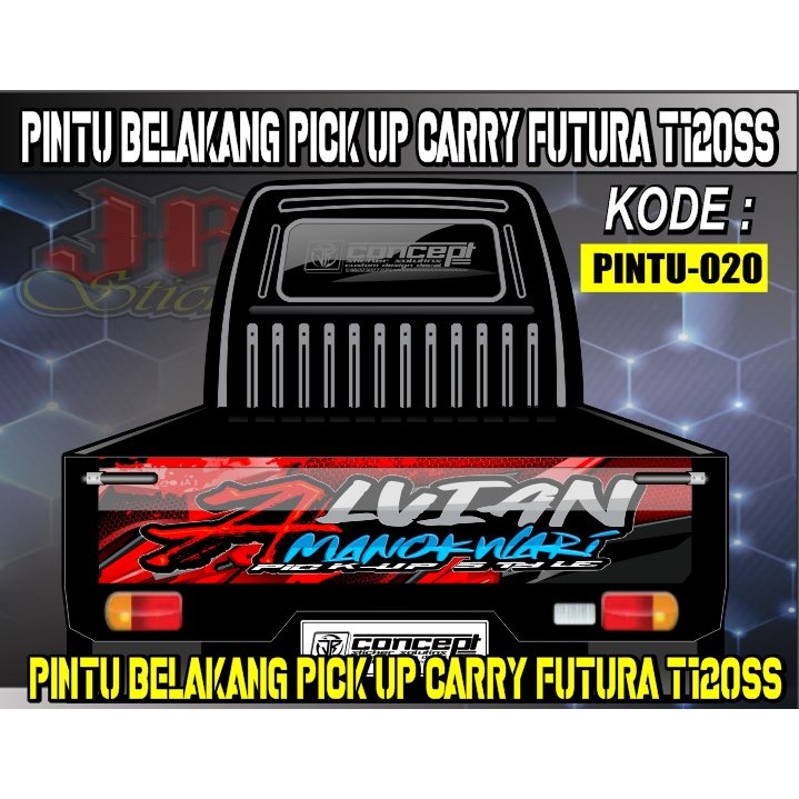 Stiker Decal Sticker pintu belakang Mobil Pick Up Futura, stiker Stiker Decal Sticker pintu Mobil Pi