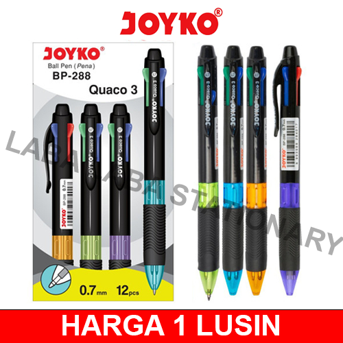 

Pen Joyko 4 Warna Quaco 3 BP 288 0.7 mm Pulpen / Pena Semi Gel