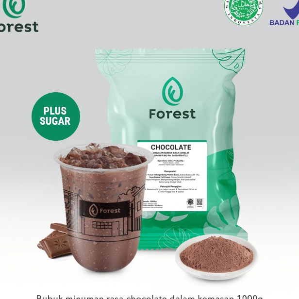 

COD Bubuk Minuman CHOCOLATE Powder 1g PLUS GULA Forest Bubble Drink