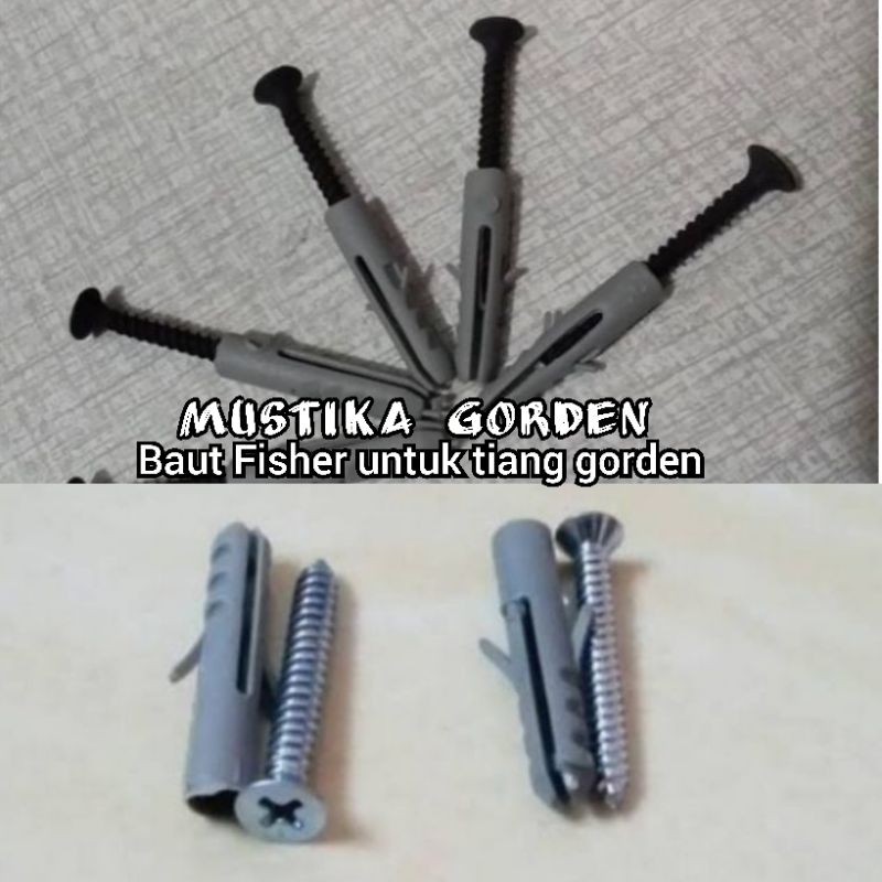 Baut Sekrup dan Fisher untuk Gorden dan Tiang Gorden