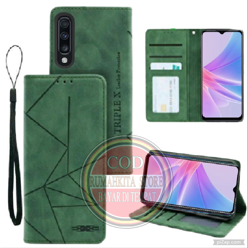 CASE HP SAMSUNG A70 MOTIF MAXNET CASE KULIT - CASING DOMPET-FLIP COVER LEATHER-SARUNG HP