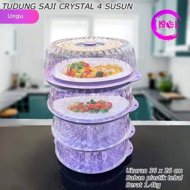 Tudung saji POL crystal 4 susun/Tudung saji crystal/tudung saji kristal 4 susun