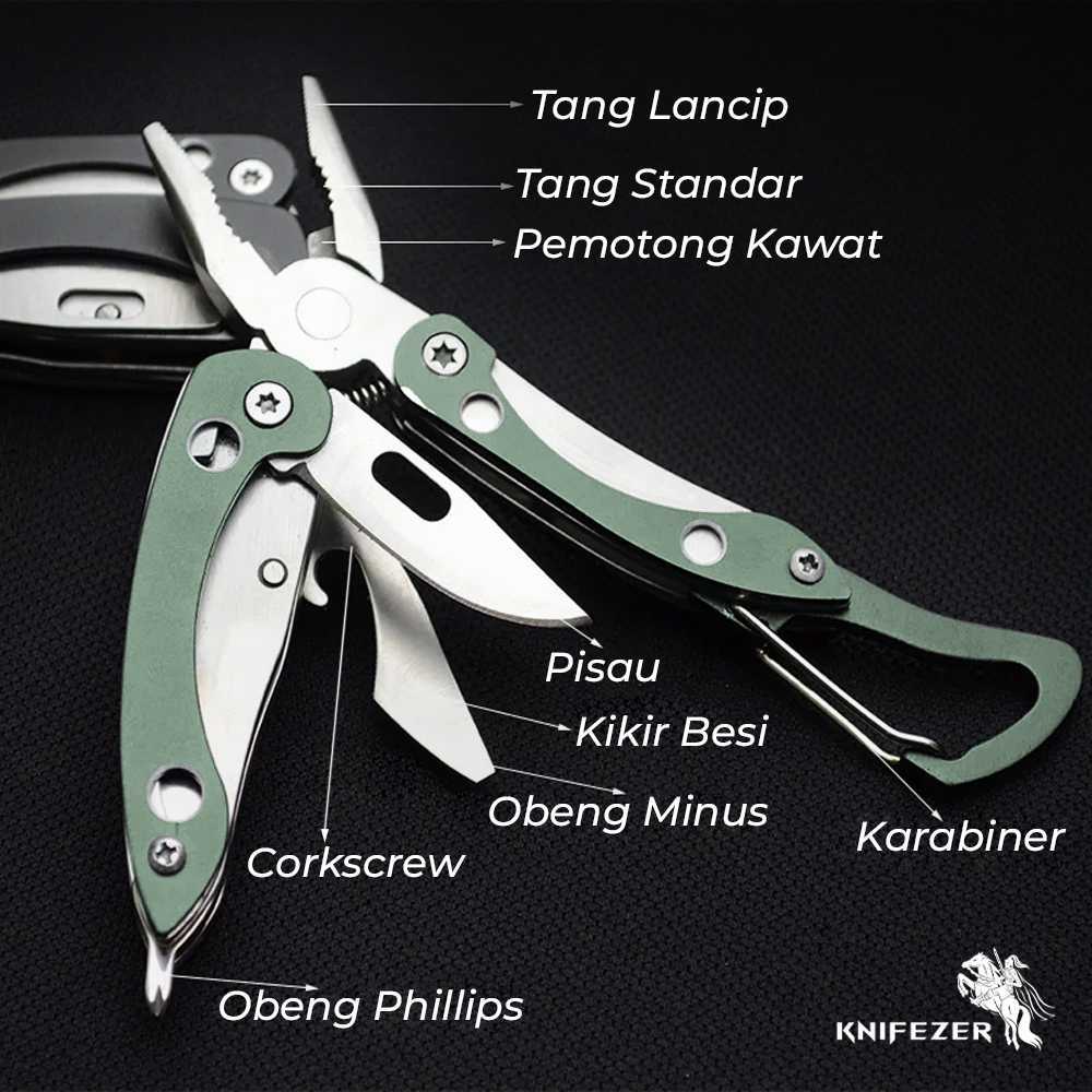 Tang Pisau Lipat Army Knife Tang Lipat Multifungsi EDC Tool Stainless Steel
