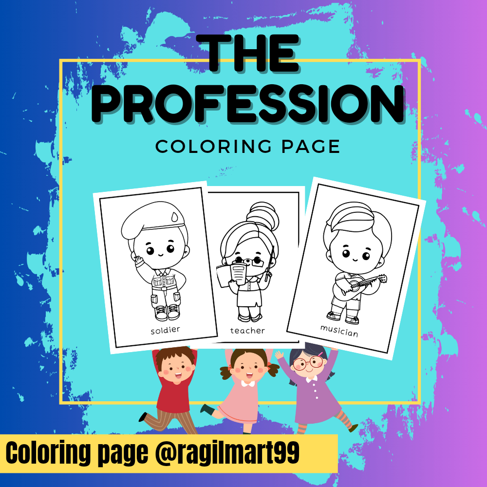 

DIY Coloring Page / Belajar Dan Mewarnai Lembar Sketsa Untuk Mengenal Profesi / Lembar Sketsa Mewarnai Tema Profesi Ukuran Kertas A4