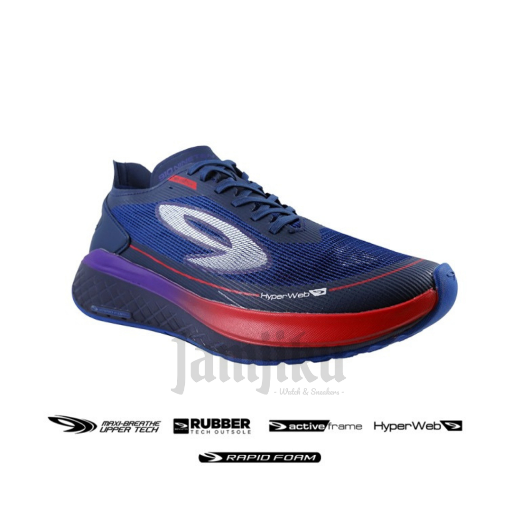 Sepatu Running Shoes Pria Nineten Kenzo Run Biru Tua Merah Ungu Original BNIB