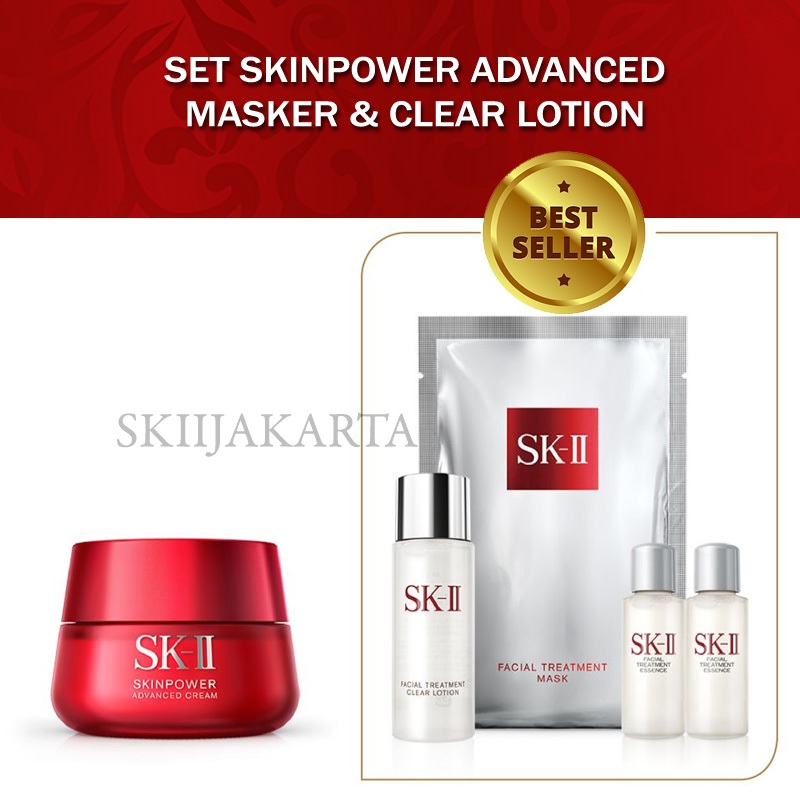SK-II SKII SK II SK PAKET PERAWATAN WAJAH SKINPOWER ADVANCED DAN MASKER