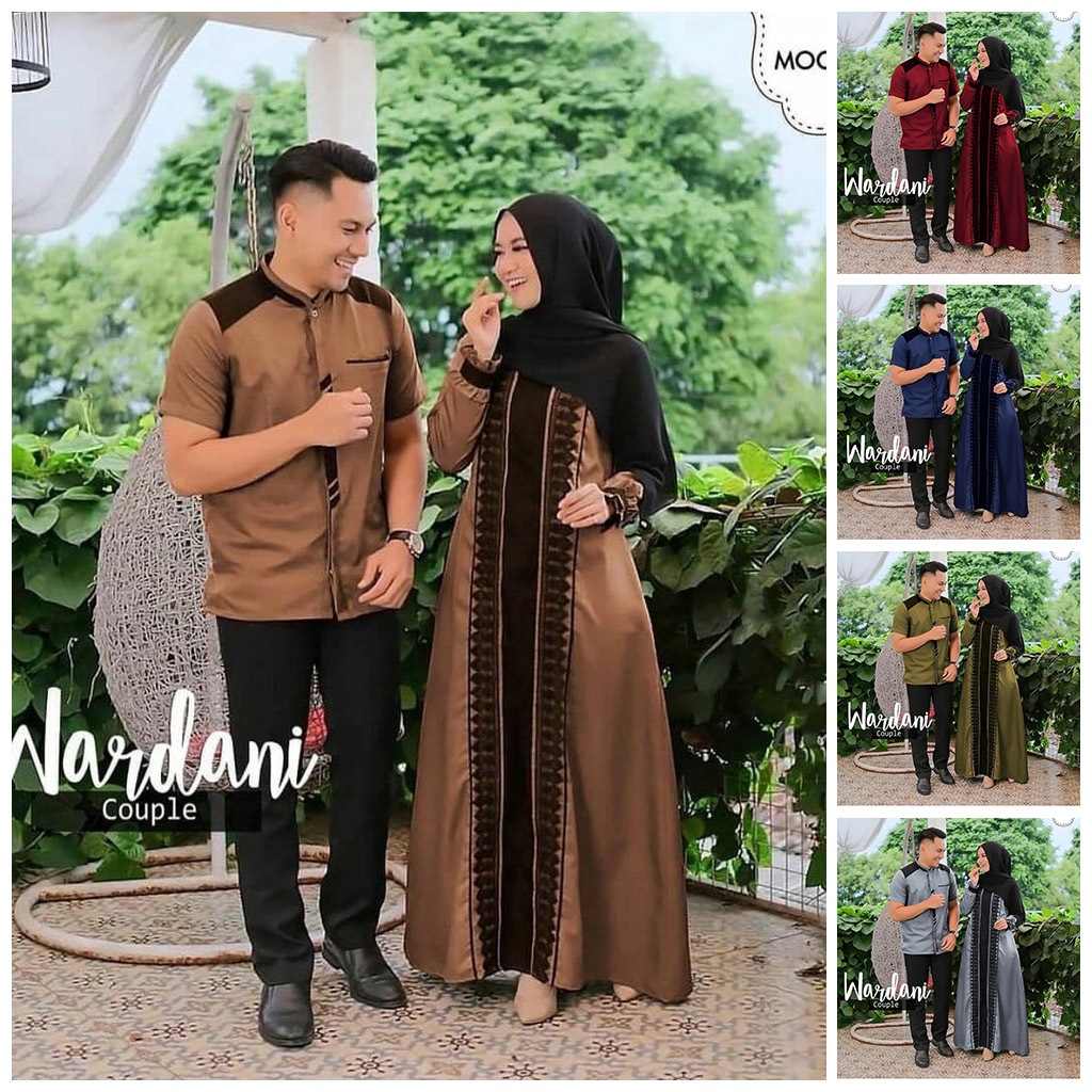 WARDANI COUPLE | Gamis Sarimbit Renda Suami Istri Kekinian Jumbo XXL | Baju Pasangan Lebaran Kondang
