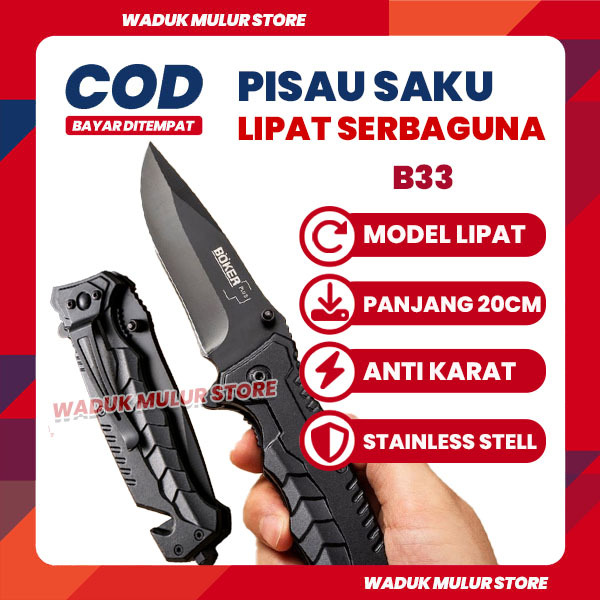 [WMS] Pisau Outdoor Serbaguna Boker Plus Knifezer CS GO Pointed Head Stainless Stell Anti Karat Lipa