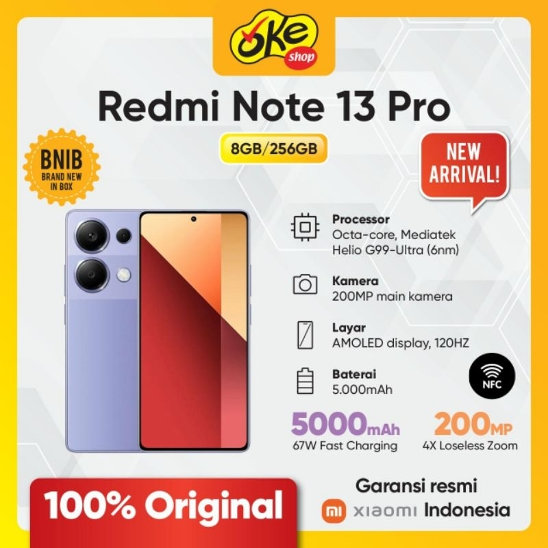 XIAOMI REDMI NOTE 13 PRO 4G (8GB/256GB) - Garansi Resmi XIAOMI