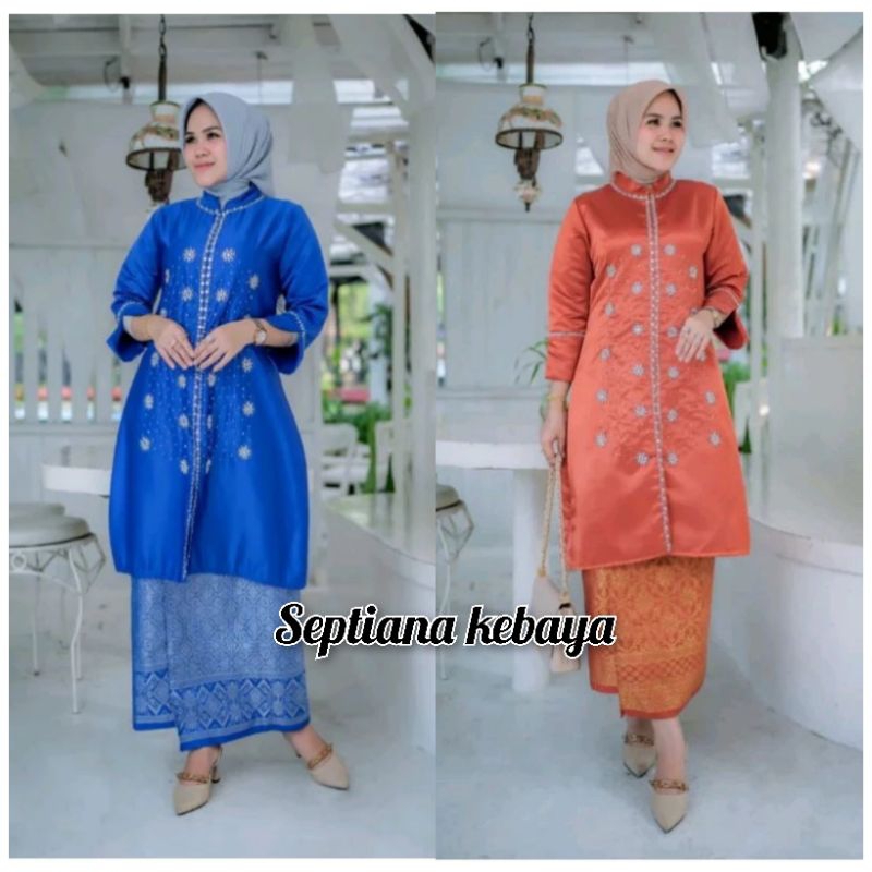 kebaya tunik payet tafeta / baju kurung melayu - kebaya tafeta - tunik melayu