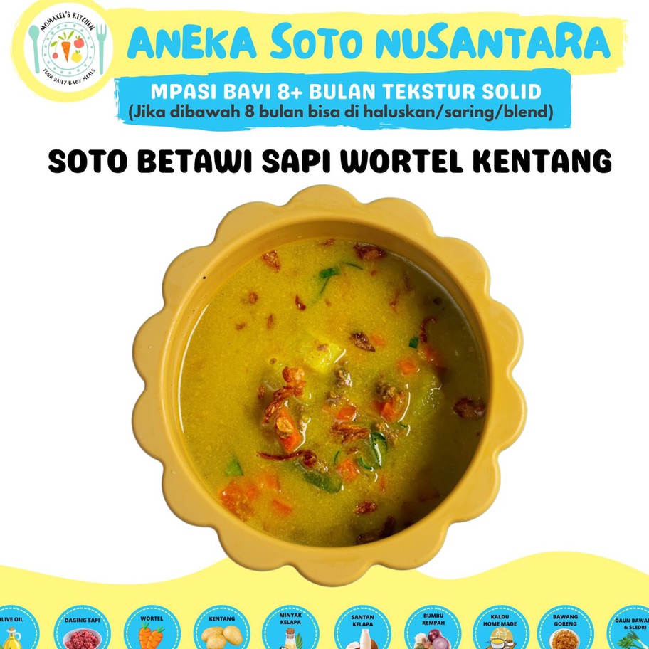 

DISKON SOTO BETAWI SAPI WORTEL KENTANG SANTAN CATERING MAKANAN BAYI MPASI FROZEN BEKUPENAMBAH BERAT BADAN ANAK