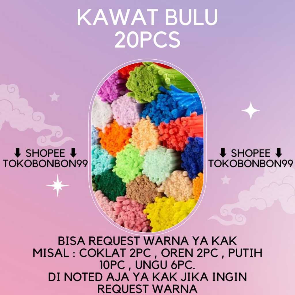 Kawat Bulu Eceran Pastel Mix Warna