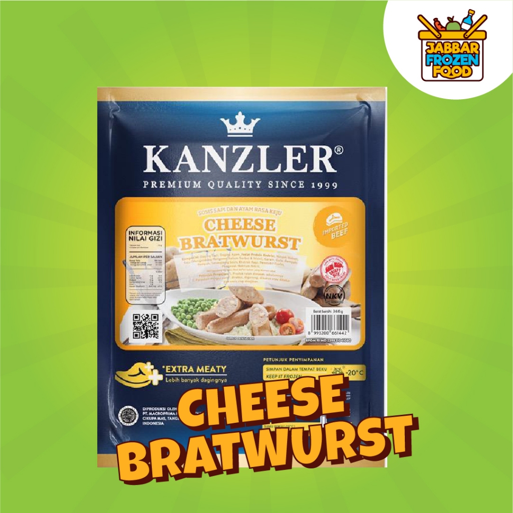 

KANZLER Cheese Bratwurst Sosis Sapi isi Keju kemasan 360gr