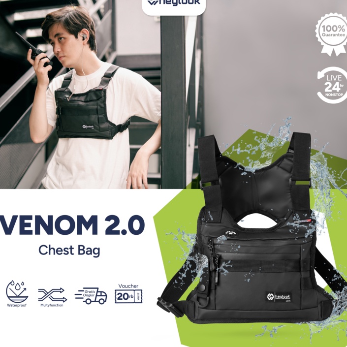 Special Quality  HEYLOOK Project  Chest Bag Venom 2 Waterproof Anti Air Tas Dada Pria Outdoor Tas Ta