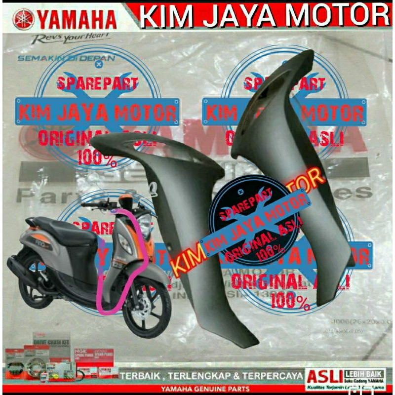 Cover sayap kanan kiri yamaha Fino 115 Fino 125 original Abu Abu