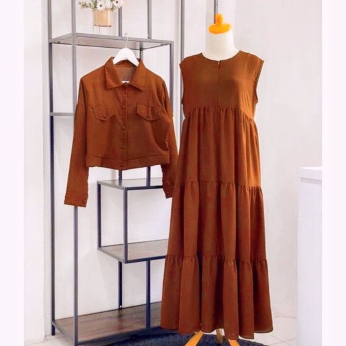 Beli Sekarang Hemat Besar ANDREA GAMIS SET BLAZER MODEL SEKARANG IMPORT MURAH  GAMIS DEWASA TERBARU 