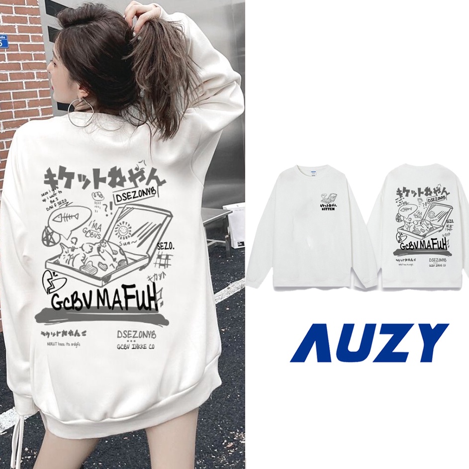 Hot Arrival  AUZY Sweater kucing Anggora kecil Lengan Panjang Korean StyleBaju WanitaSwiter WanitaMXXL