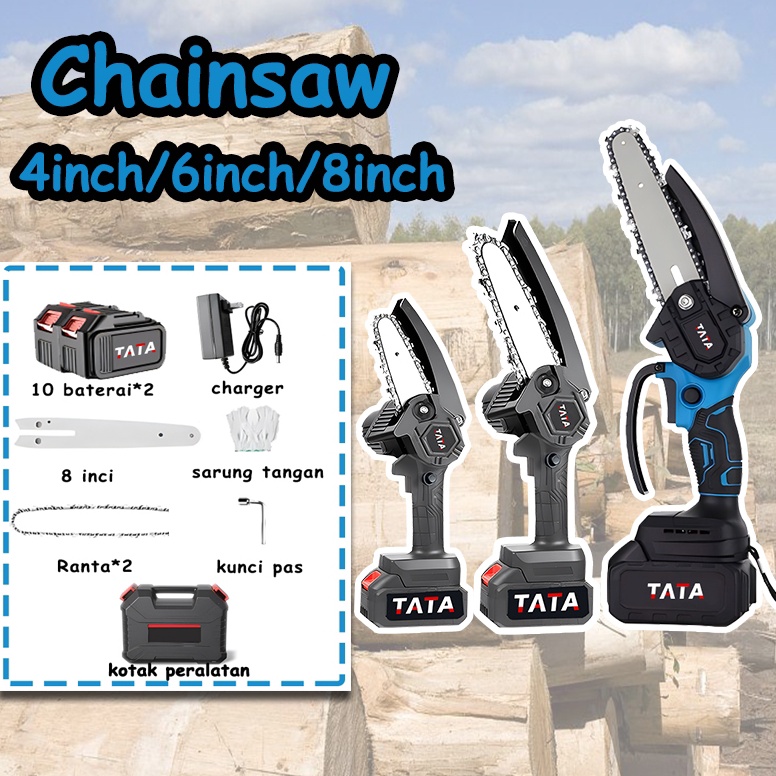 ART L55N TATA gergaji listrik mini gergaji listrik tanpa kabel 8 Inch Gergaji listrik kecil rumah ta