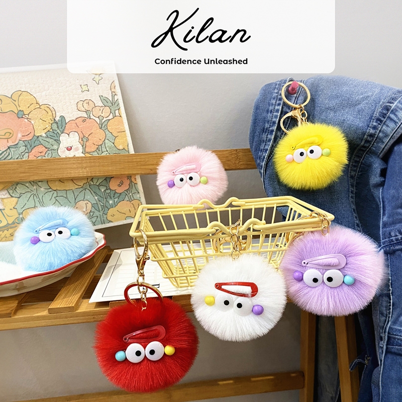 HUMAIRA Pompom Bulu Gantungan Kunci Aksesoris Tas Lucu - CC016